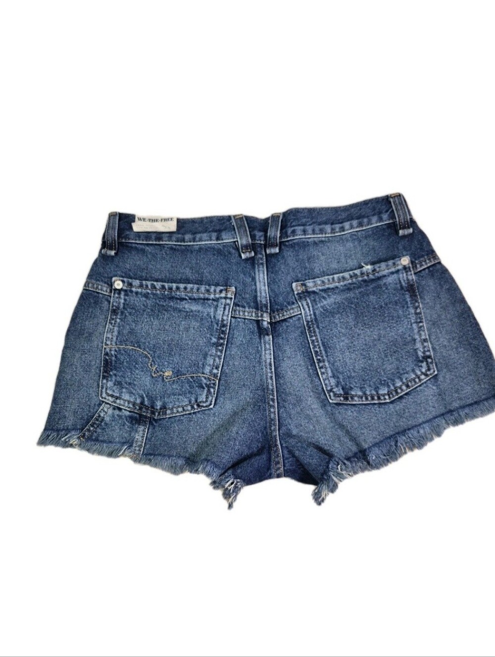 Free People Women's Shorts Size 27 Button Fly Distressed Fringe Raw Hem 68 - Picture 2 of 13